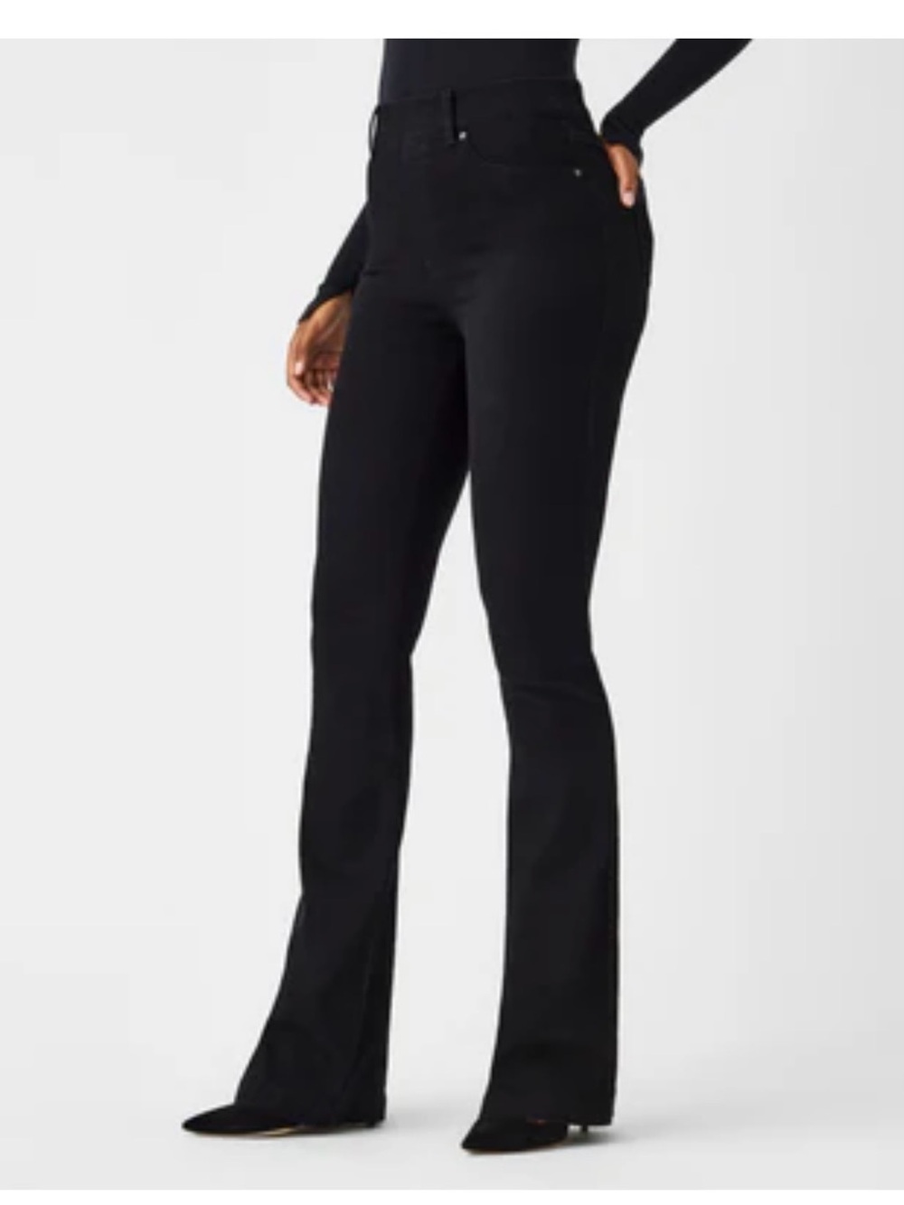 SPANX Black High-Rise Flare & Wide Leg Jeans